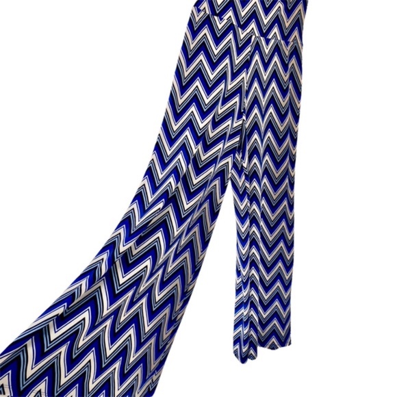 Zac & Rachel Wide Leg High Waist Chevron Print Flowy Stretchy Palazzo Pants | S - Picture 2 of 8